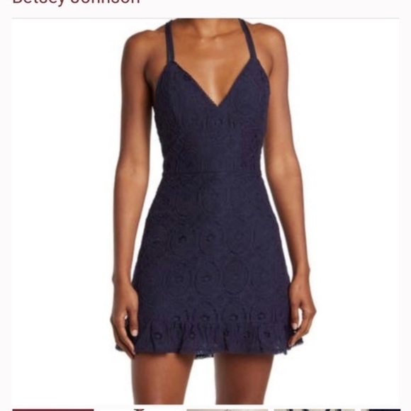 Betsey Johnson Dresses & Skirts - Betsy Johnson Navy Lace Strappy Dress